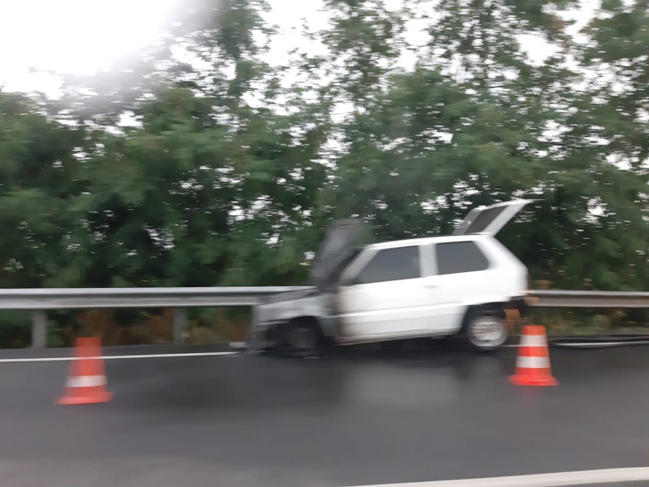 Auto prende fuoco sulla SP 460, traffico rallentato