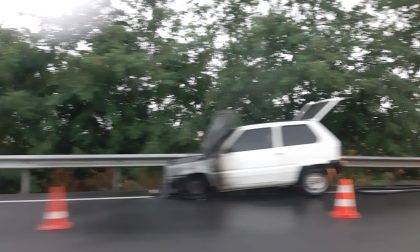 Auto prende fuoco sulla SP 460, traffico rallentato