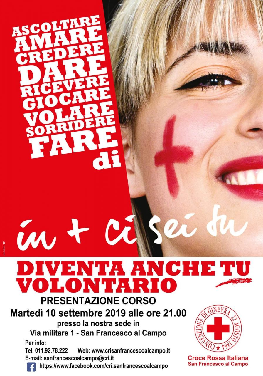 Croce Rossa San Francesco al Campo, al via il nuovo corso base