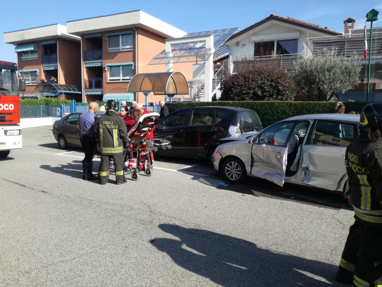 Incidente a Nole, quattro auto coinvolte, una persona in codice rosso