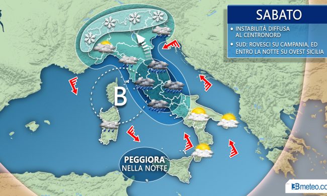 Maltempo: nuovo potente ciclone nel week end