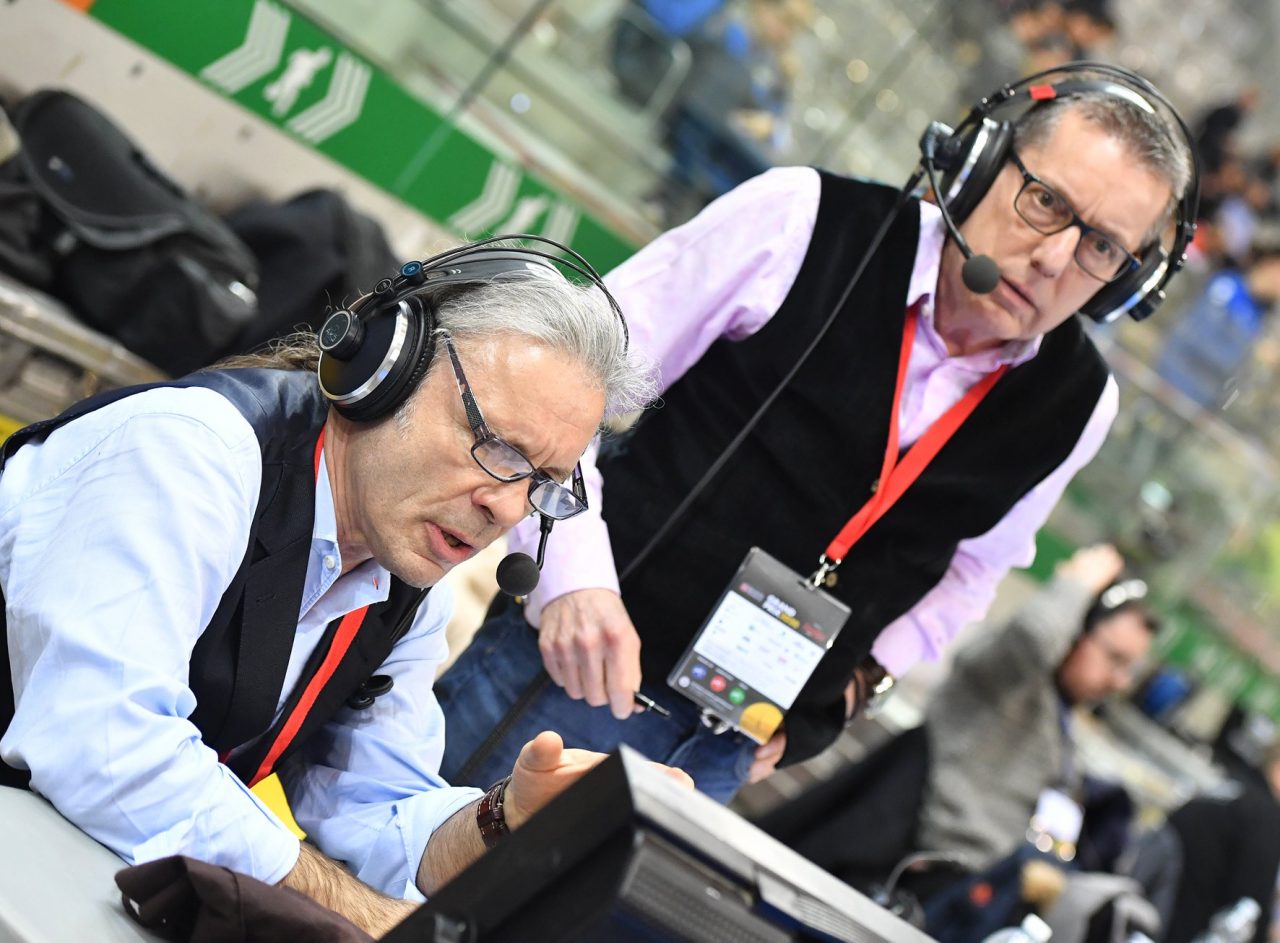 Il cantante degli Iron Maiden Bruce Dickinson al PalaAlpitur per il Gran Prix di scherma