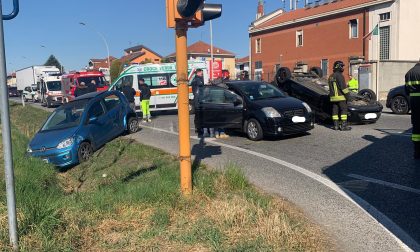 Incidente a Caselle, quattro auto coinvolte