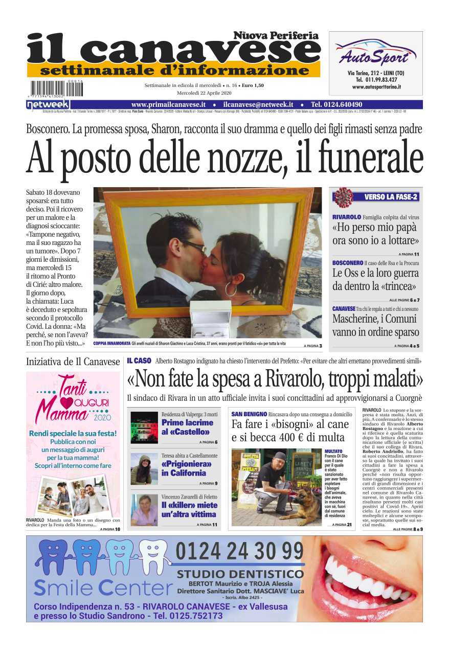 Il Canavese – edizione Rivarolo in edicola. Ecco la prima pagina