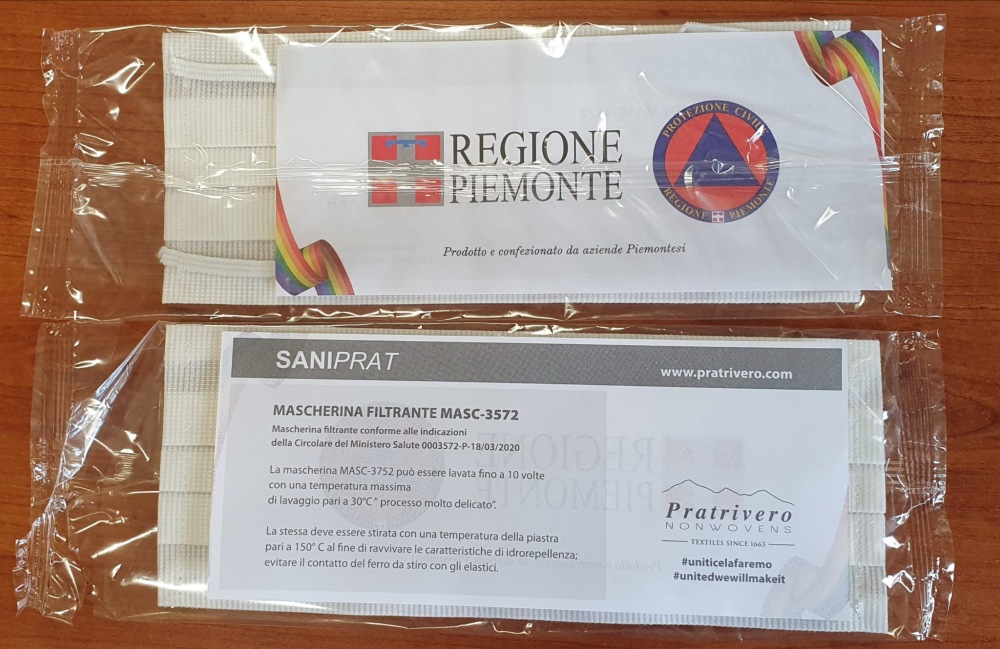 Mascherine della Regione: inizia la distribuzione a Ivrea