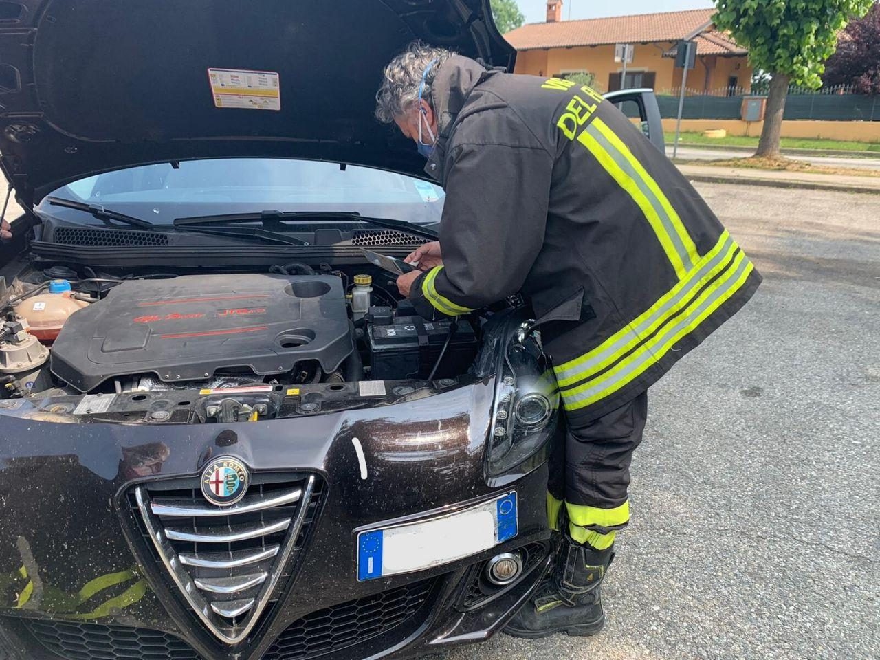 Gattino incastrato nel vano motore, salvato da pompieri e consigliere comunale