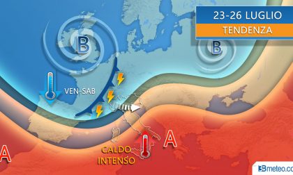 Caldo intenso ma in arrivo forti temporali