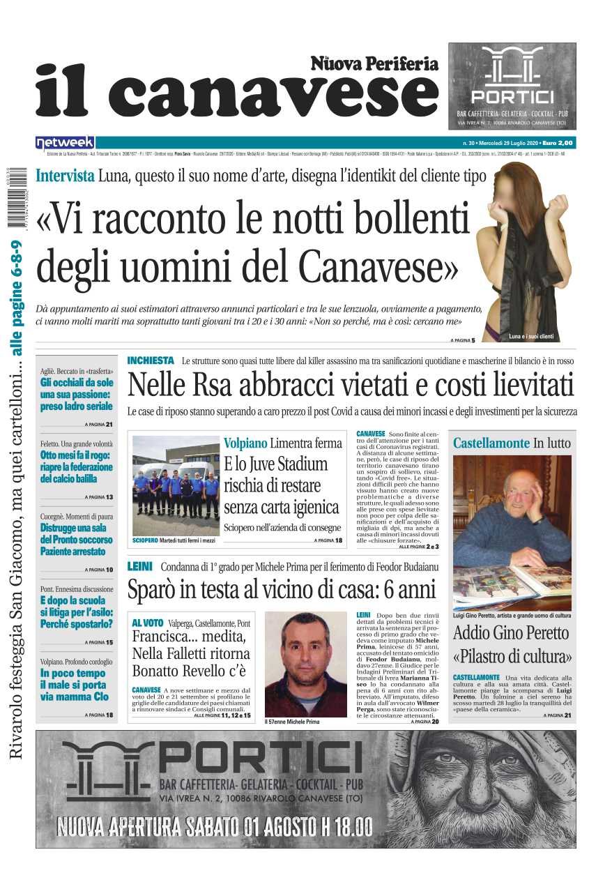 Il Canavese – edizione Rivarolo (del 29 luglio) in edicola. Ecco la prima pagina