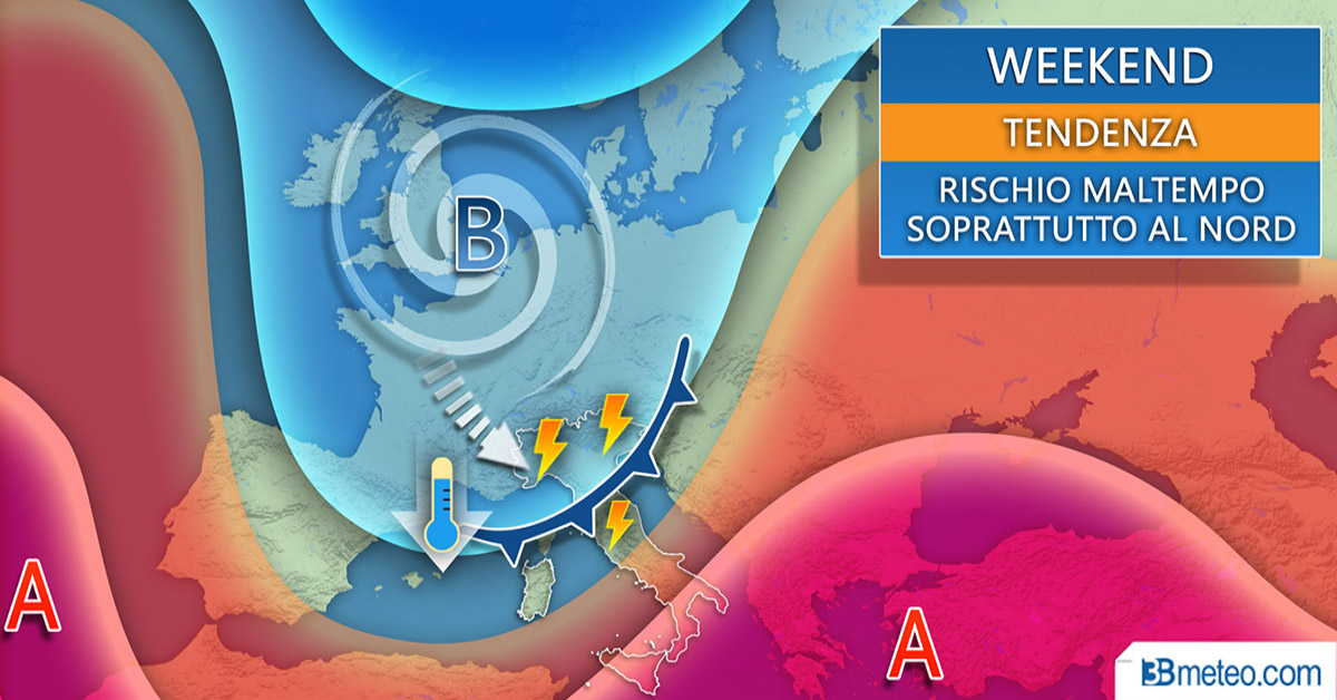 Previsioni meteo, temporali anche violenti in arrivo nel fine settimana