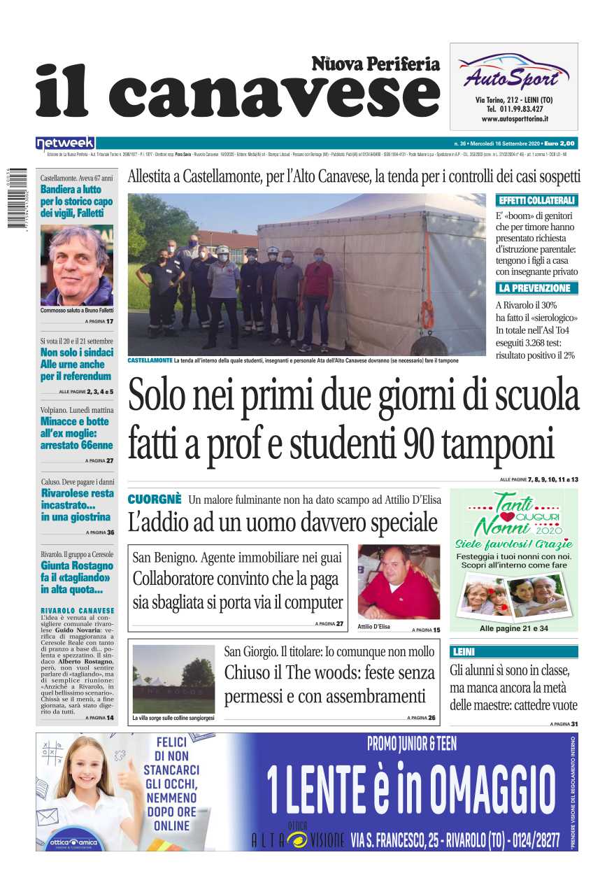 Il Canavese – Edizione Rivarolo (del 16 Settembre) In Edicola. Ecco La ...