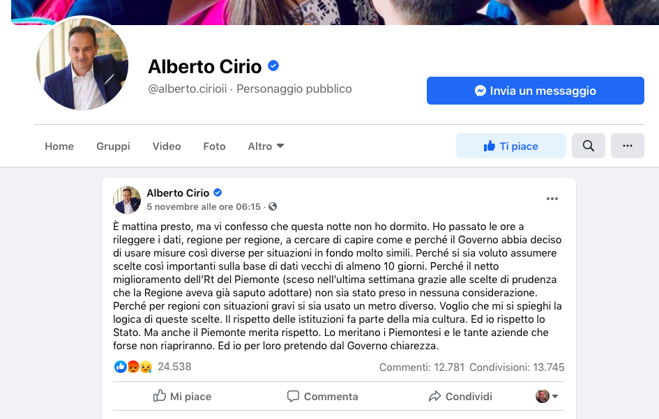 La notte insonne di Cirio e quei dati che non tornano…