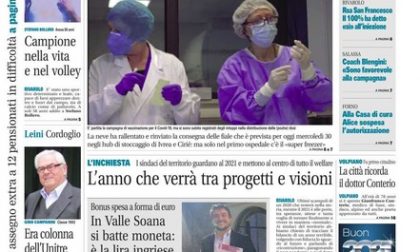 Il Canavese – edizione Rivarolo (del 30 dicembre) in edicola. Ecco la prima pagina