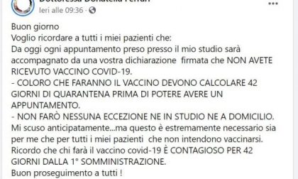 Naturopata novarese shock “Non ricevo chi fa il vaccino: siete contagiosi”