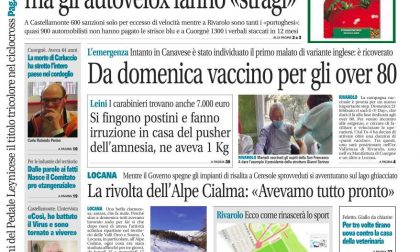 Il Canavese – edizione Rivarolo (del 17 febbraio) in edicola. Ecco la prima pagina