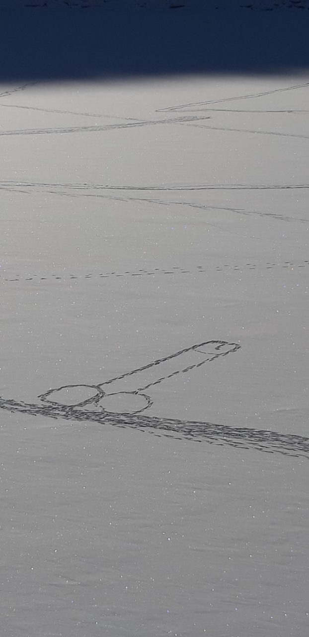 Sfida la sorte per disegnare un pene sul lago ghiacciato, un gesto incosciente