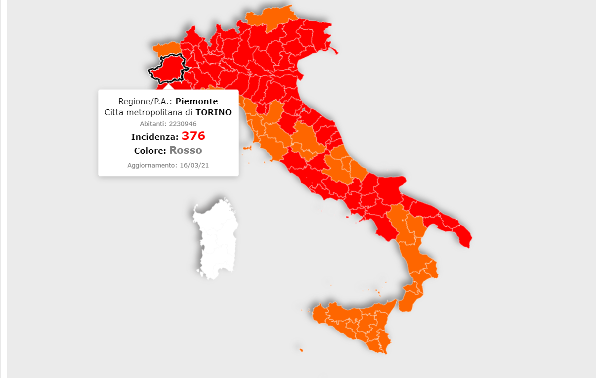 Covid: incidenza a Torino in costante aumento