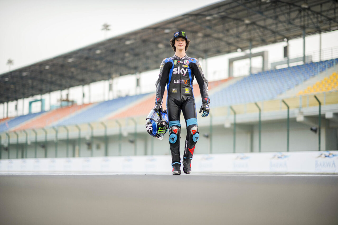 Celestino Vietti Ramus in sella alla Moto2 in Qatar
