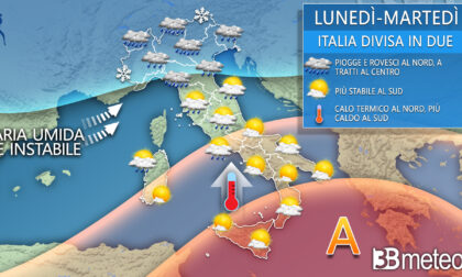 3BMeteo.com: "Italia a due facce: maltempo al nord e caldo al sud"