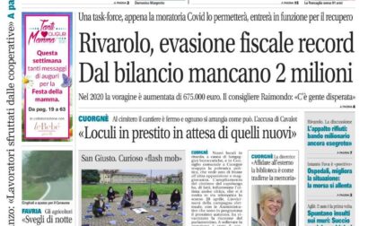 Il Canavese – edizione Rivarolo (del 05 maggio) in edicola. Ecco la prima pagina