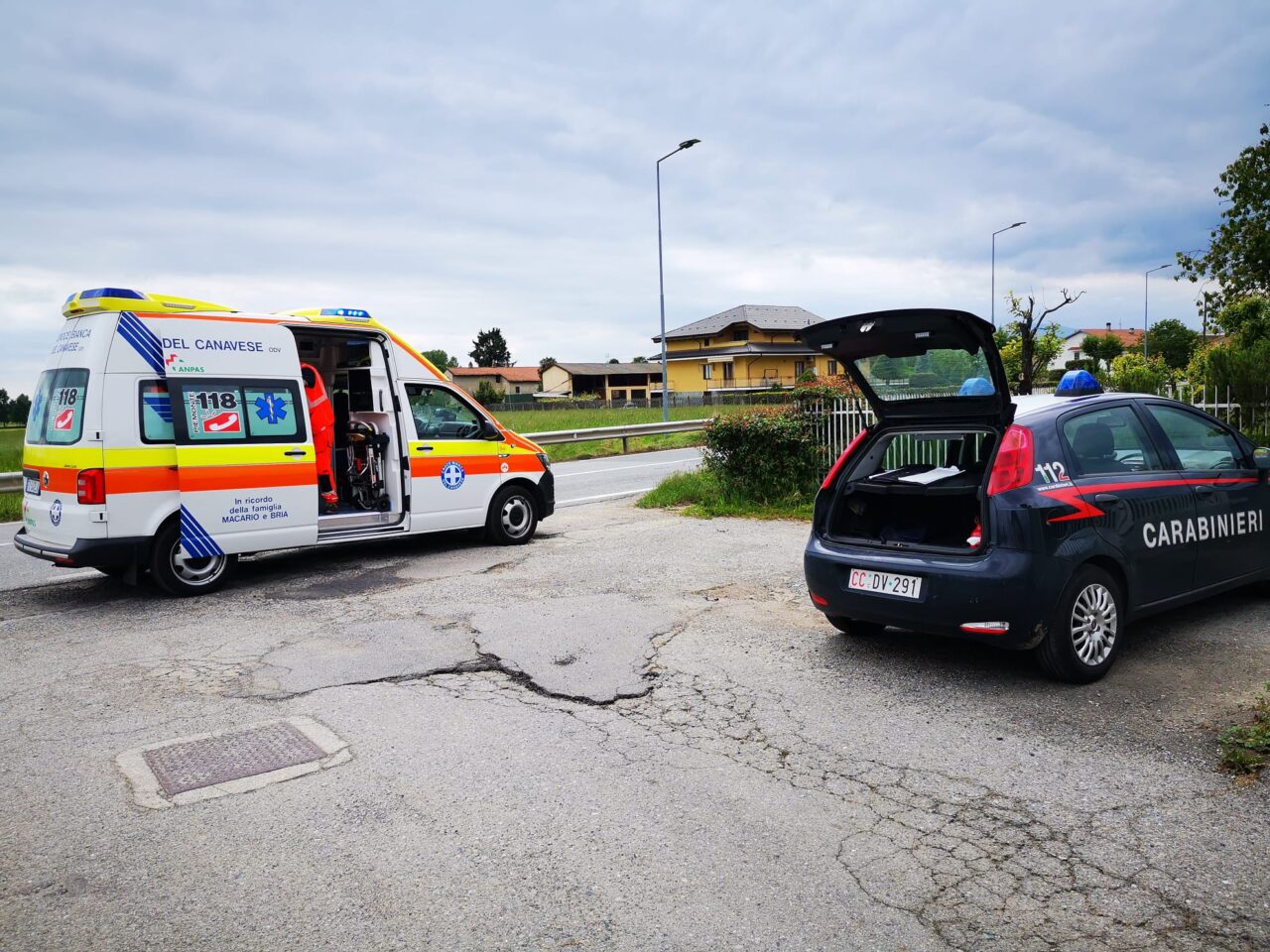 Incidente a Favria: centauro elitrasportato al CTO