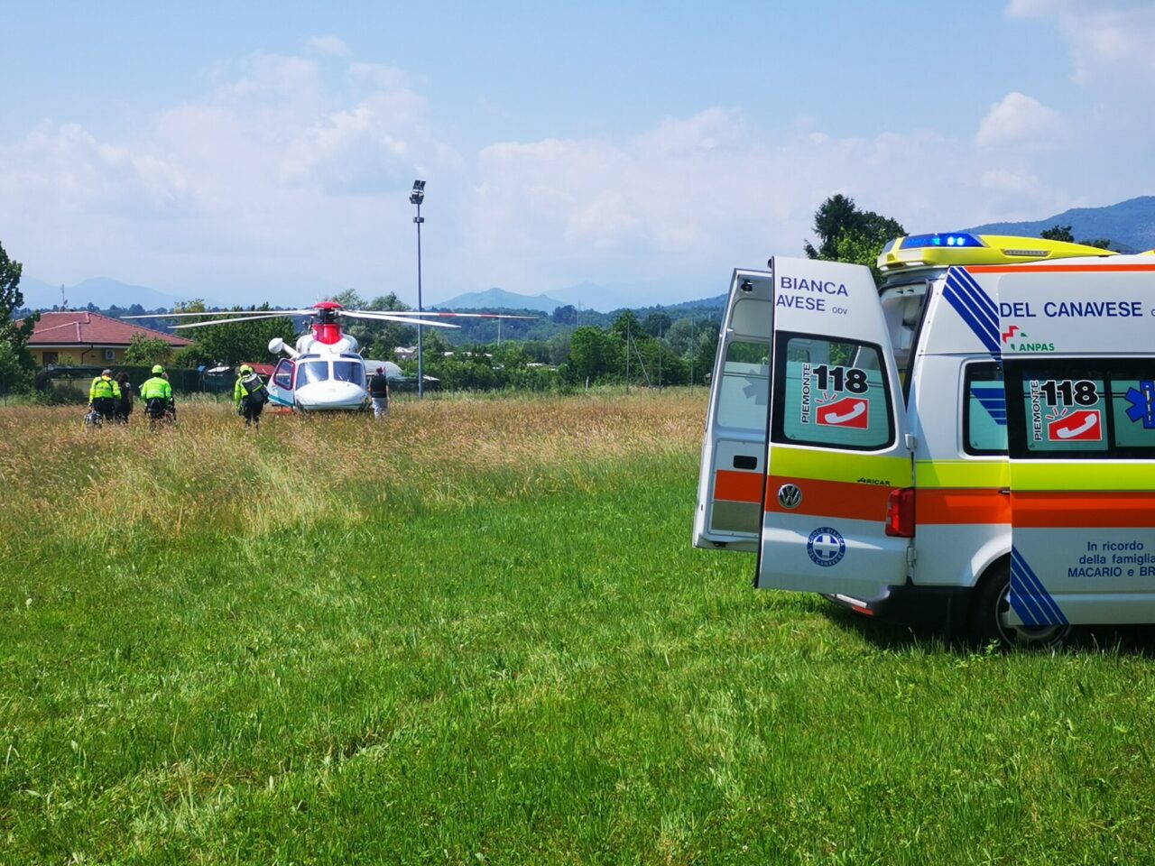 Due bambini portati in elisoccorso al Regina Margherita