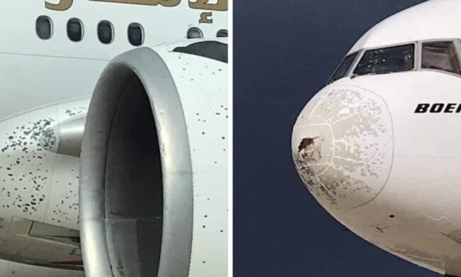 Boeing 777 diretto a New York costretto dalla grandine ad atterraggio d’emergenza a Malpensa