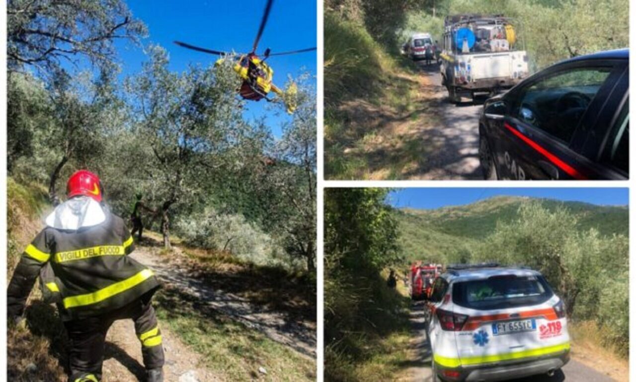 Tragedia mentre brucia le sterpaglie in campagna: muore una donna, grave il marito