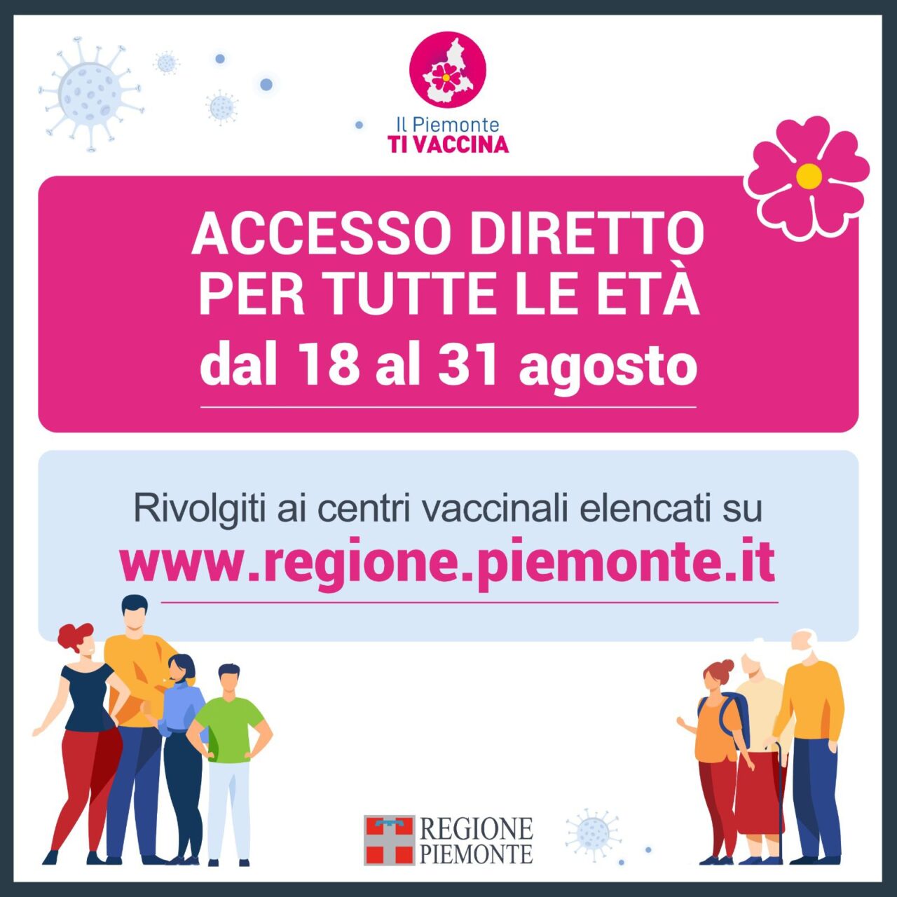 Vaccino Covid-19, da oggi accesso diretto agli hub per tutte le fasce d’età