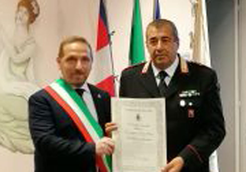 Il comune di Favria insignisce il luogotenente Ignazio Mamino della cittadinanza onoraria