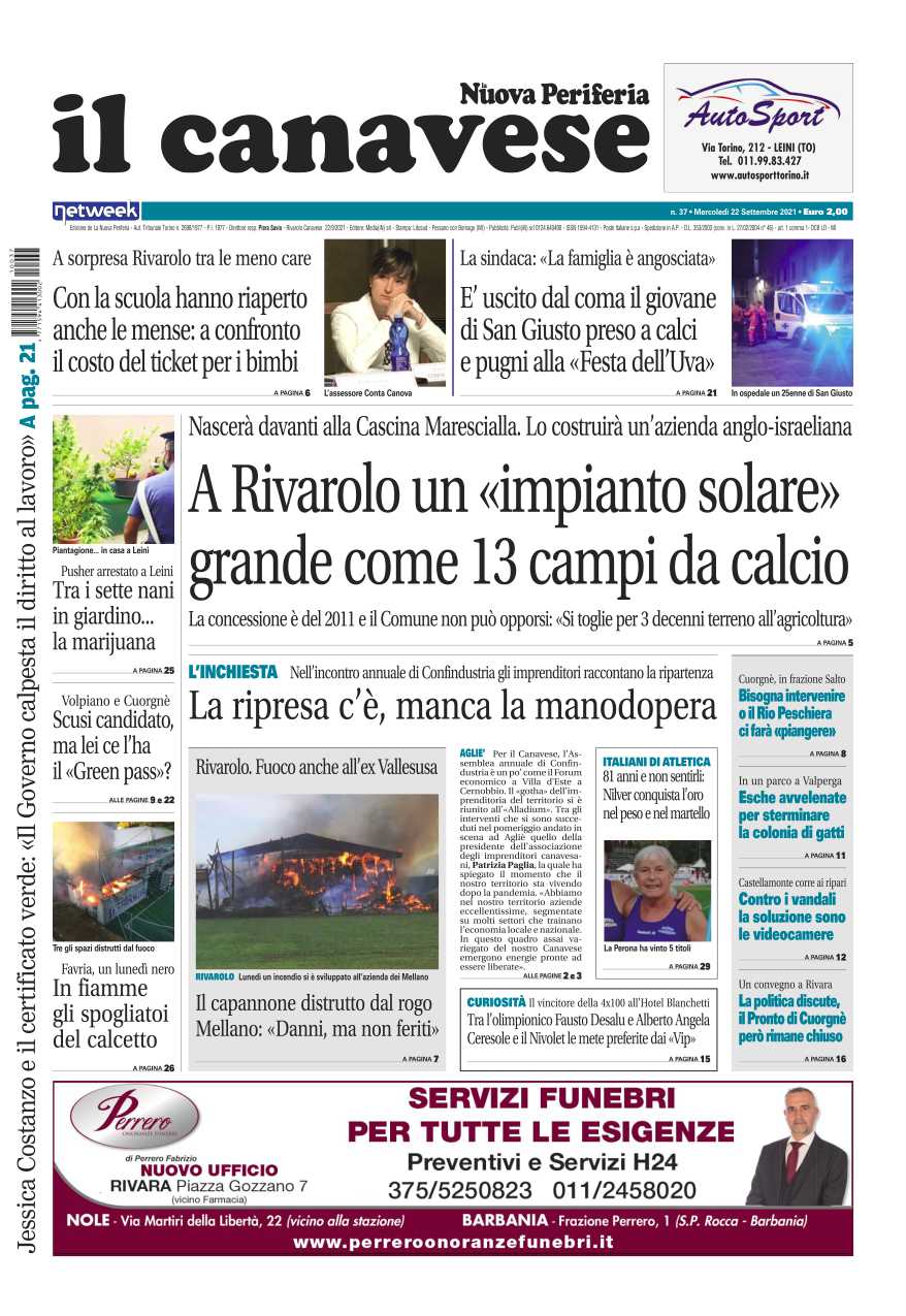 Il Canavese – Edizione Rivarolo (del 22 Settembre) In Edicola. Ecco La ...