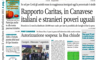 Il Canavese – edizione Rivarolo (del 27 ottobre) in edicola. Ecco la prima pagina