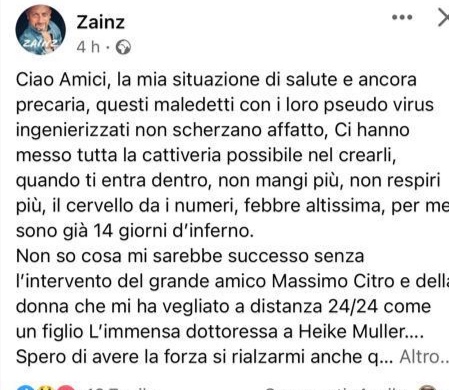 Influencer Zainz follower in apprensione per le sue condizioni di salute