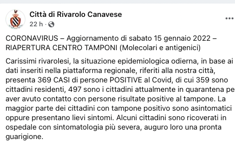 Cresce il numero dei positivi ed è di nuovo allarme