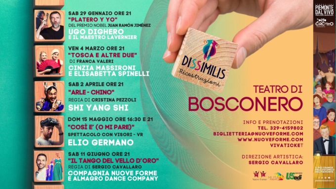 Torna Dissimilis, la rassegna teatrale al Teatro di Bosconero: si comincia domani sera