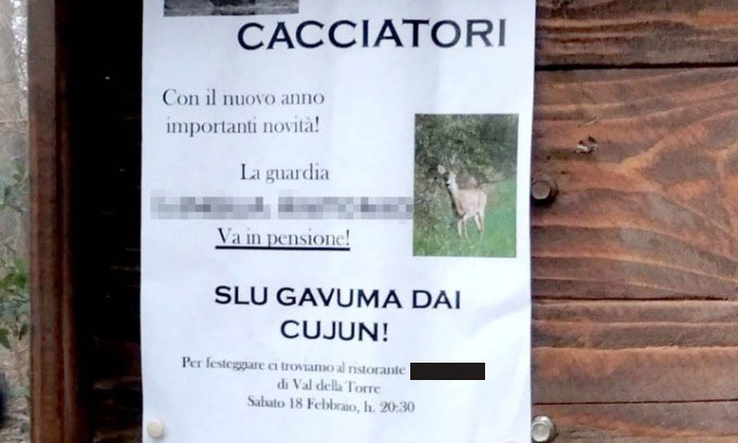 Volantino con insulti ad un agente di vigilanza ambientale