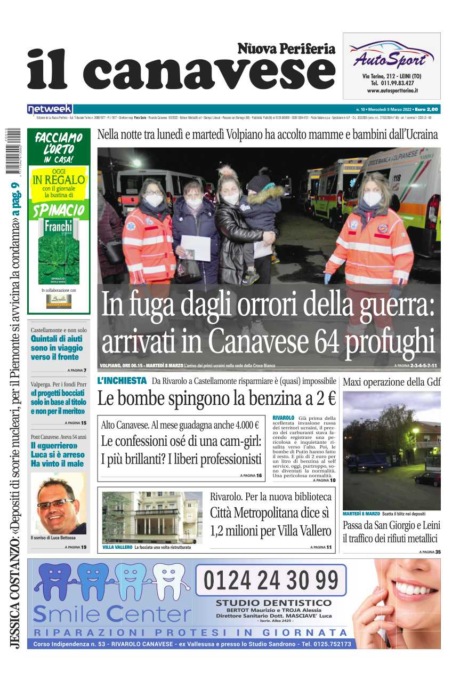 Il Canavese – edizione Rivarolo (del 09 marzo) in edicola. Ecco la prima pagina