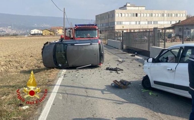 Incidente a Ivrea, due persone ferite