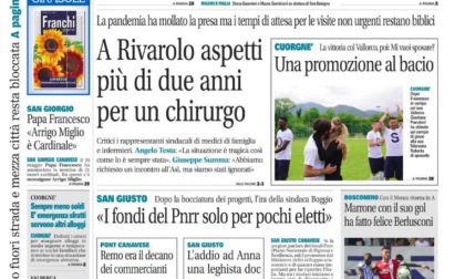 Il Canavese – edizione Rivarolo (del 01 giugno) in edicola. Ecco la prima pagina