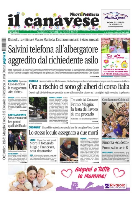 Il Canavese – edizione Rivarolo (del 04 maggio) in edicola. Ecco la prima pagina