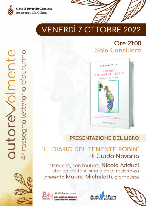 Ritorna la rassegna letteraria Autorevolmente a Rivarolo Canavese