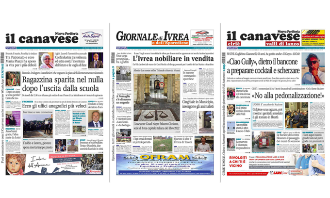 Il Canavese e Il Giornale di Ivrea (del 12 ottobre) in edicola. Ecco le prime pagine
