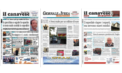 Il Canavese e Il Giornale di Ivrea (del 16 novembre) in edicola. Ecco le prime pagine