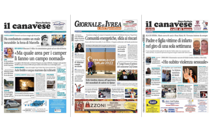 Il Canavese e Il Giornale di Ivrea (del 30 novembre) in edicola. Ecco le prime pagine