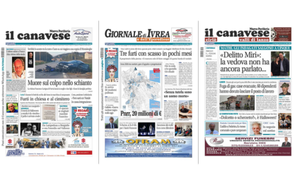 Il Canavese e Il Giornale di Ivrea (del 2 novembre) in edicola. Ecco le prime pagine