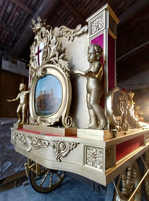 Storico Carnevale Ivrea: Restaurato il cocchio della Mugnaia
