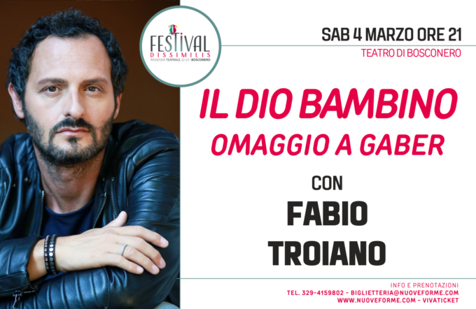 Torna Dissimilis, al teatro di Bosconero Fabio Troiano con uno spettacolo di Giorgio Gaber