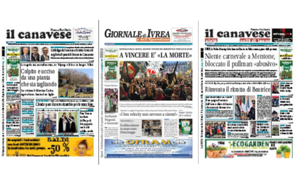 Il Canavese e Il Giornale di Ivrea (del 22 febbraio) in edicola. Ecco le prime pagine