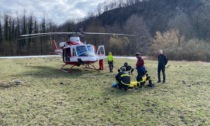 Intervento di soccorso dell'elicottero dei Vigili del fuoco a Pessinetto