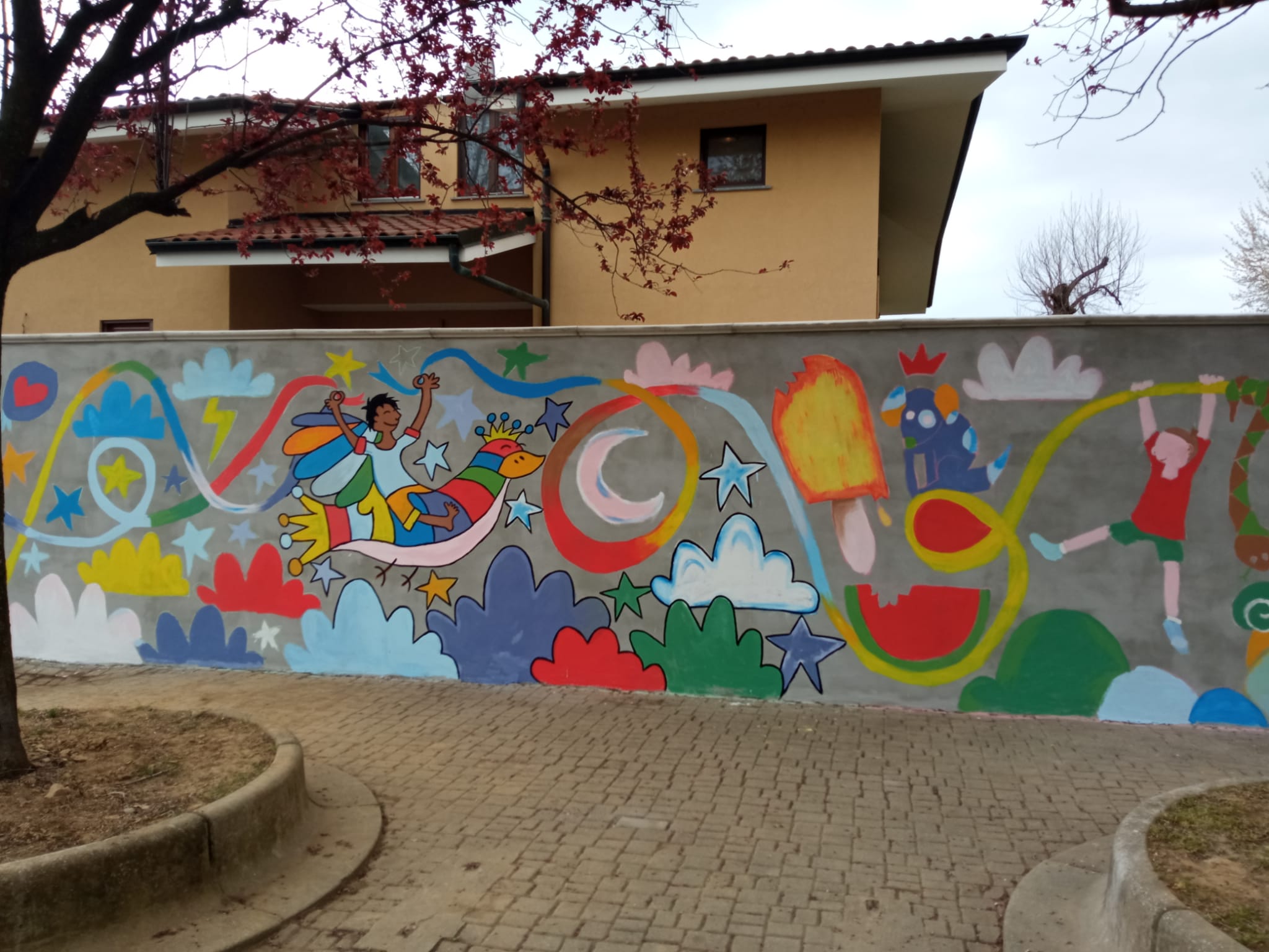 Rivarolo Canavese - murale in fase di lavorazione