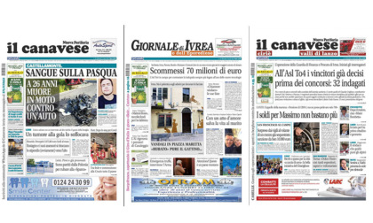 Il Canavese e Il Giornale di Ivrea (del 12 aprile) in edicola. Ecco le prime pagine